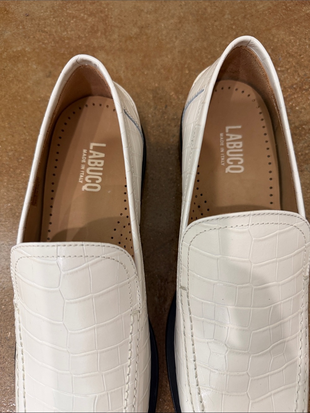 LABUCQ College Loafer White Crocco Leather Loafers EU 40 (US 9.5-10) - Picture 4 of 9